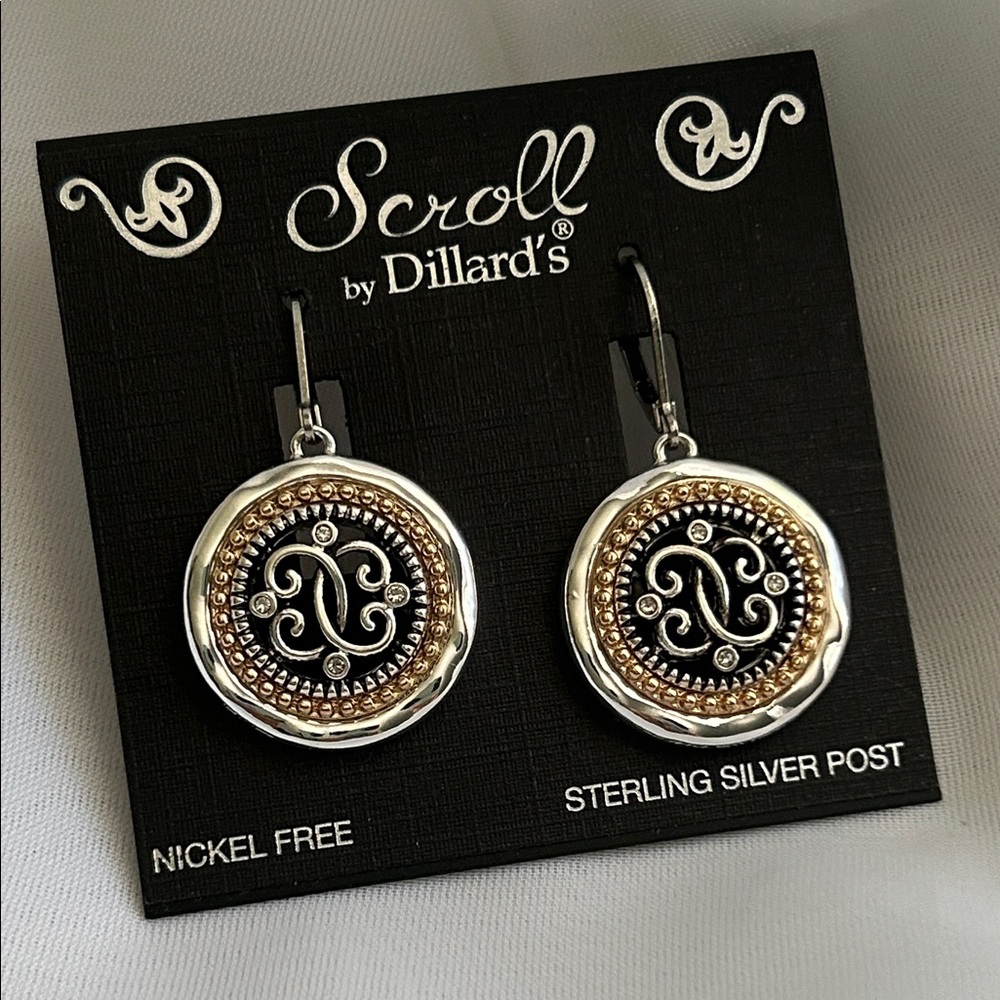 Black, Gold, and Silver Drop Earrings